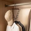 12 Hooks Clothes Storage Hangers’ 360° Rotating Triangular Laundry Hanger Wood Handle Thick Hooks Hat Tie Scarf Rack