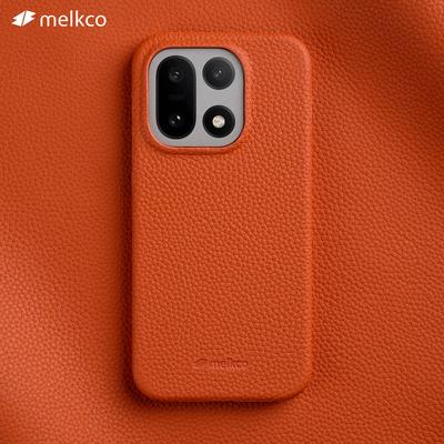 Husă din Piele Naturală de Vacă Melkco pentru Telefon Mobil Oneplus 15 1+15 Căptușeală din Microfibră Interior Model Lichee Capac Dur din PC