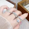 [Ice Crystal Butterfly Shadow] Sea Blue Zircon Exquisite Butterfly Opening Ring Light Luxury Niche Super Immortal Stacked Ring Woman