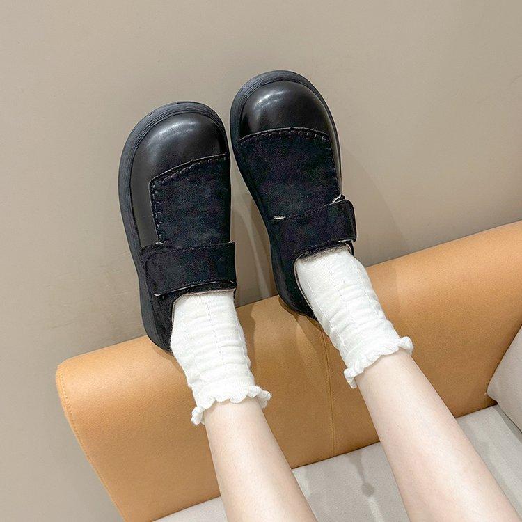 [Youshilai] College style retro loafers women's 2025 spring new fashion temperament versatile casual shoes