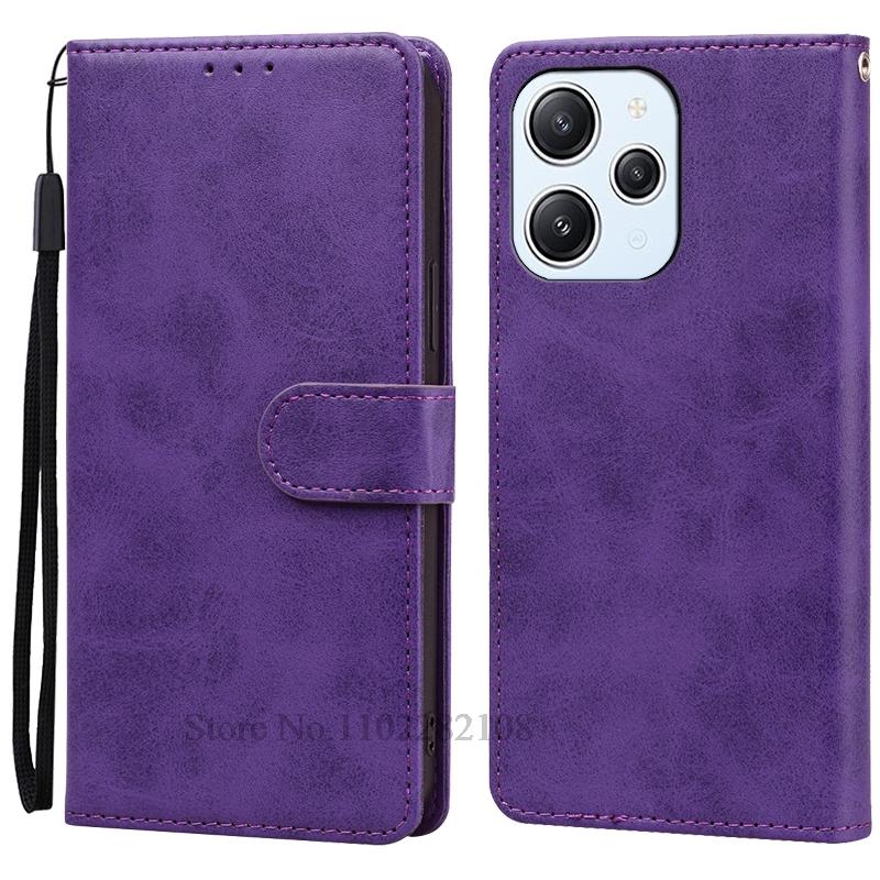 

Для Redmi 12 5G Чехол Кожаный Кошелек Книжка Чехол Для Redmi 12 4G Чехол Протектор Чехол для телефона Для Xiaomi Redmi 12 Чехол Coque Fundas For Redmi 12 (4G 5G) фиолетовый