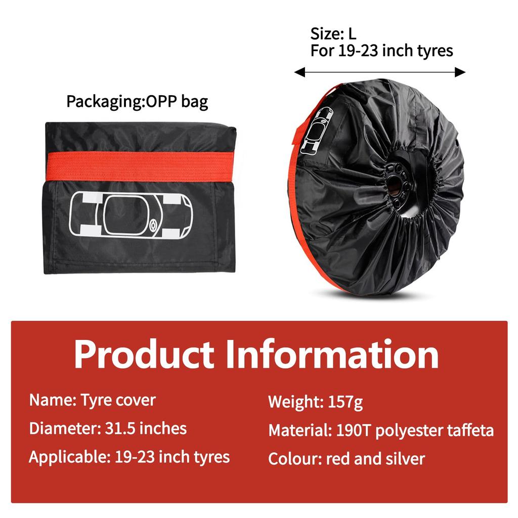 4-pieces Car Tire Covers Waterproof, Dustproof, and Dirt-Resistant Spare Tire Covers for 13-18 Inch / 19-21 Inch Tires