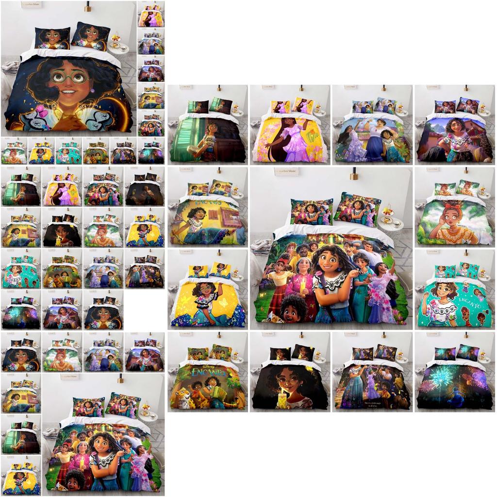 Disney Encanto Cartoon Print 2/3-pcs Bed Set Soft Bedding Set Cover