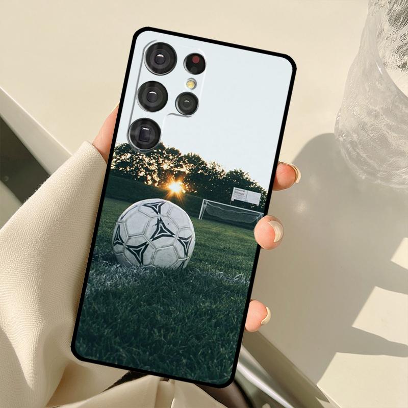 Football Soccer Ball Case For Samsung Galaxy S25 Ultra S21 S22 S23 S24 Ultra S9 S10 Plus S20 FE S25 FE Back Cover