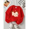 European sizes Girls' Soft Crewneck Sweatshirt, Cute Puppy with Flowers Print, Casual for Fall Winter, Ideal Holiday Present.
