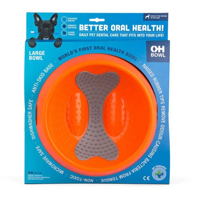 Dog Bowl - OH - Small - Orange - 17 Cm - Dental Cleaning