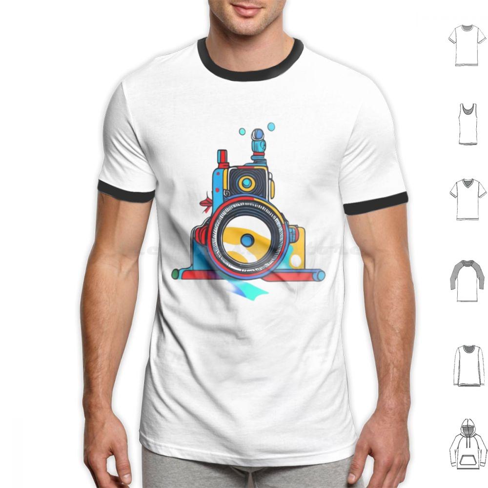 Fotografia T Shirt 6xl Cotton Cool Tee Fotografia Magliette Retro Film Sculpture Cinema Fotografia Vintage Camera Hasselblad