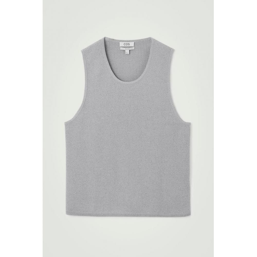 

Майка COS Japan в рубчик с круглым вырезом grey melange/XS