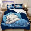 Polar Bear Pattern Bedding Quilt Set Quilt Cover Pillowcase Home Decoration Birthday Gift (1 * duvet cover + 2 * pillowcase, without core)