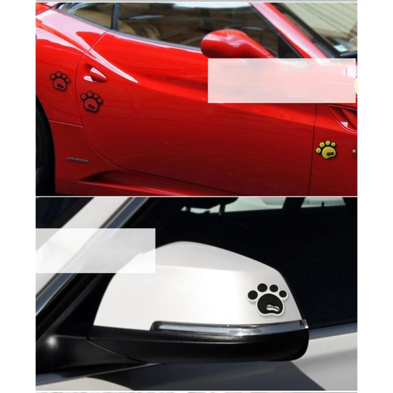 8Pcs Auto Rearview Mirror Stickers Cute Dog Paw Footprint Stickers Anti-Scratch Stickers Anti-skid Protector Stickers