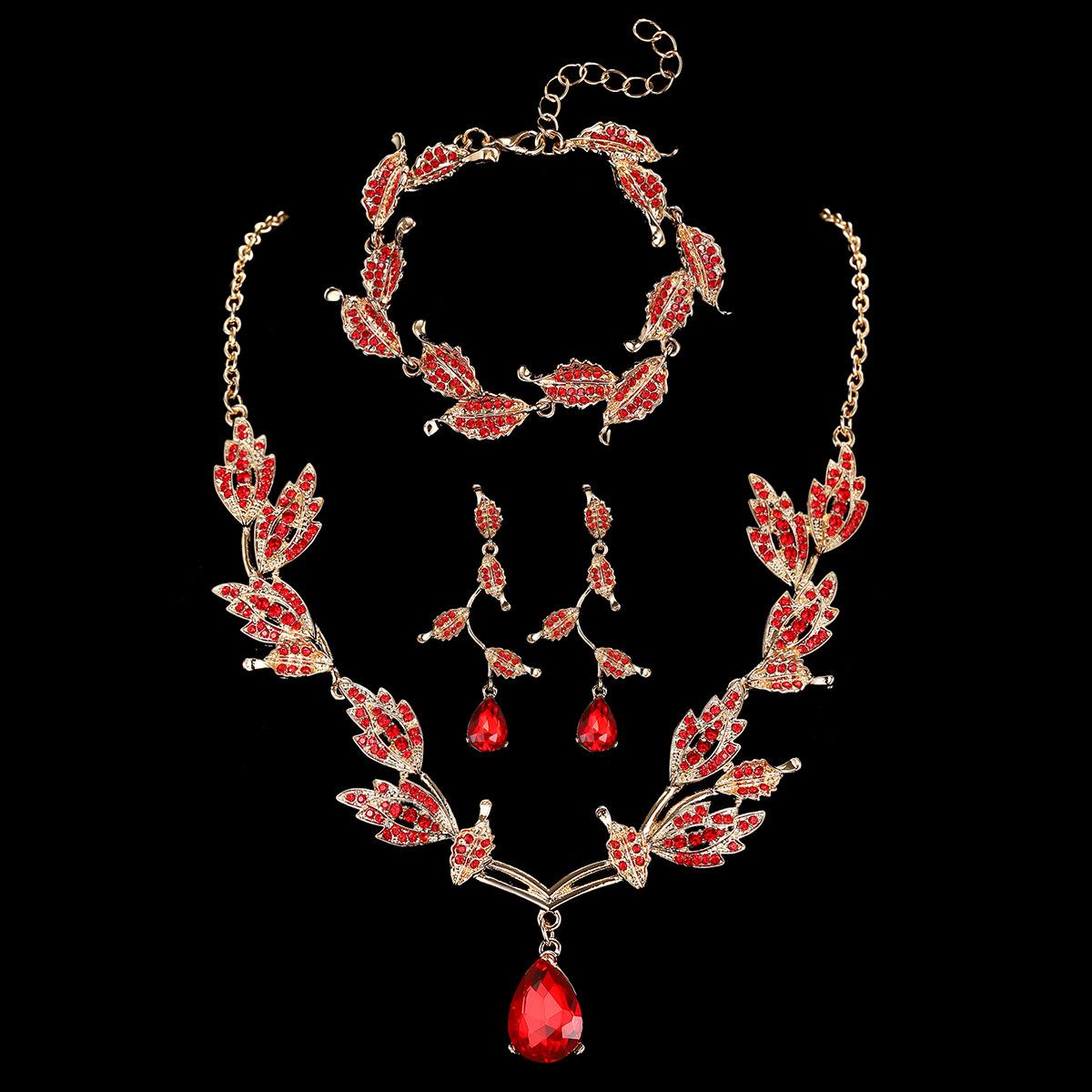 

2026 Jewelry Set Sunflower Rhinestone Crystal Necklace Bracelet Earrings Ladies Banquet Wedding Accessories 45CM