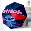 Stitch,Heart Themed Automatic Opening and Closing Folding Umbrella, Reinforced 8 Ribs, Compact Travel Design, Fashionable Folding Umbrella,