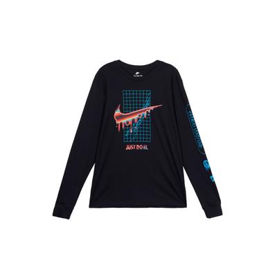Alphabet Logo Print Long Sleeve T-Shirt Men Tops Black DR8075-010