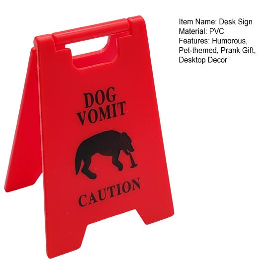 Vorsicht Katzen Erbrochenes Schild Tischaufsteller Warnschild Vorsicht Hund Erbrechen Mini Schild Haustier Vorsicht Schild Streichgeschenk für Tierliebhaber