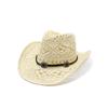 Hollow Edge Jazz Hat Western Cowboy Straw Hat Men'S Summer Vacation Beach Hat Children British