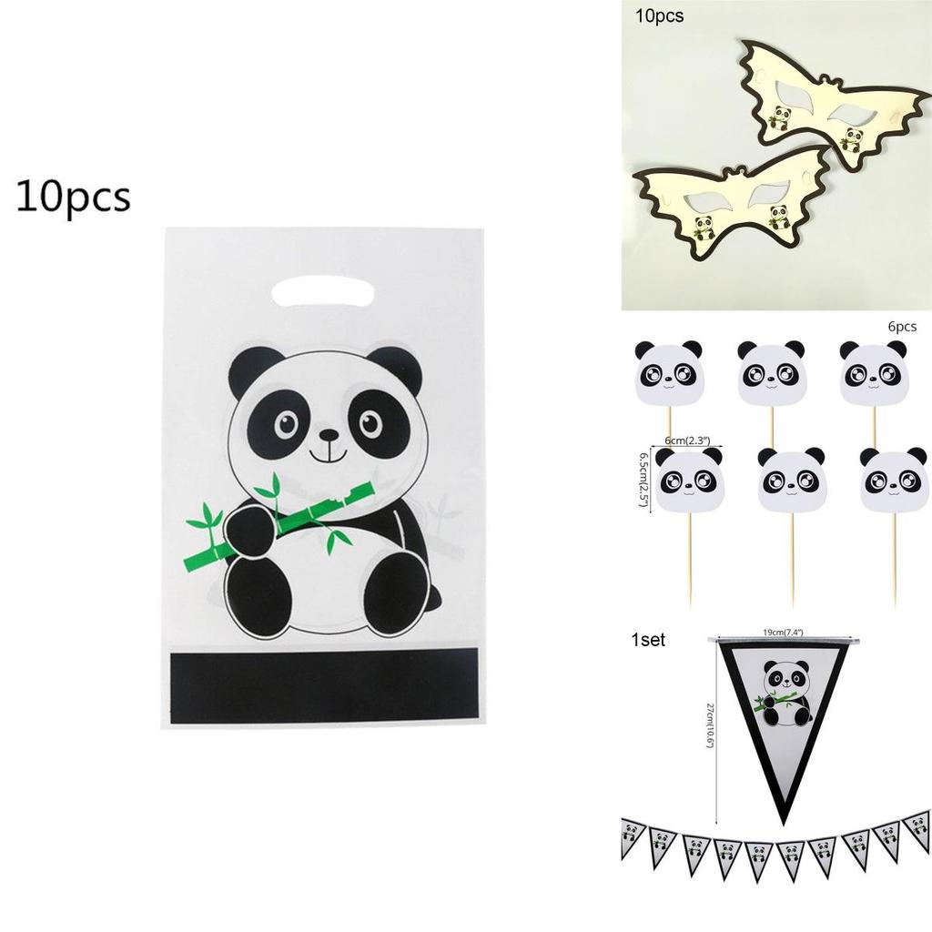Charming Cartoon Panda Party Supplies Tableware Decor For Children's Day Festivities