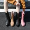 Fashion high tube rain shoes women wear trend rain boots medium tube water shoes kitchen work long tube water boots fashion rubber shoes