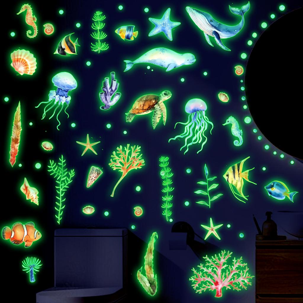 Underwater World Luminous Children's Room Bathroom Living Room Balcony Wall Decoration Stickers