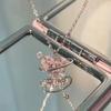 Love Pink Diamond Love Planet Necklace Women's High-end Sense Niche Design Sense Jewelry Wind Collarbone Chain