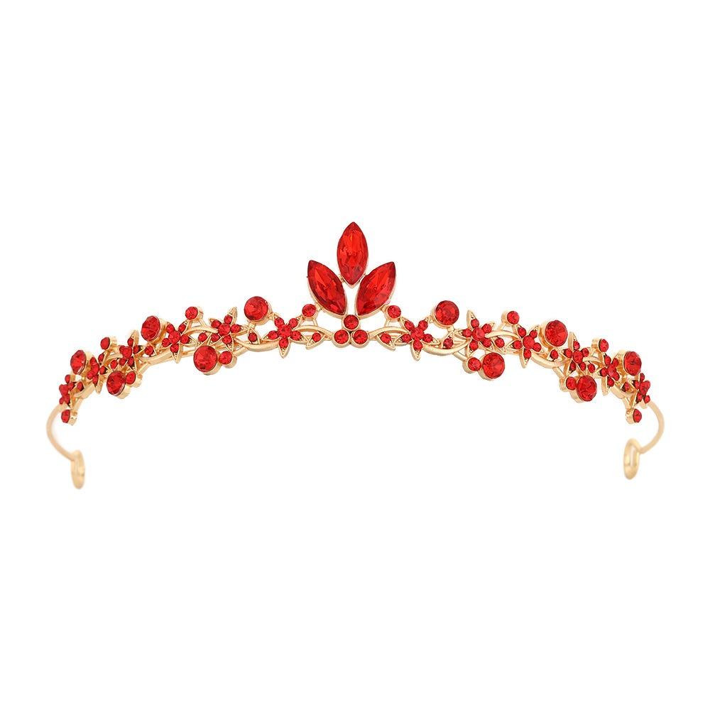 Simple Baroque Crystal Crown Tiara Elegant Design Crystal Rhinestone Princess Crown Sweet Style Bridal Crown Photography Props