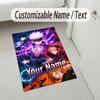 Personalized Crystal Velvet Carpet,Jujutsu Kaisen Custom Printed Name, Plush Area Rug For Home Indoor Decor