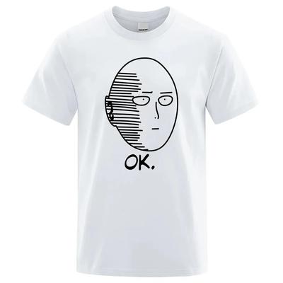 Camiseta unisex One Punch Unisex Saitama Teacher Moda Divertida Manga Corta Verano Ropa de Gran Tamaño Algodón Anime Camiseta Transpirable