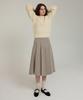 Lingseoul Wool Pintuck Skirt-Ash Brown