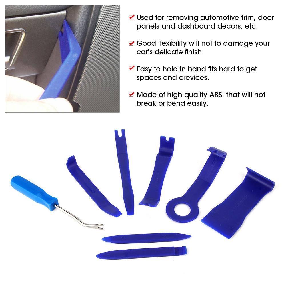 8pcs Car Interior Trim Disassembly Pry 6in Audio Navigation Removal Repair Tool KitBlue