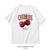 Körsbär Färsk T-shirt Unisex Unisex Sommar Bomull Tecknad Grafisk T-shirts Vuxen Klassisk Rundhalsad Kortärmad Present Toppar T-shirt S3XL