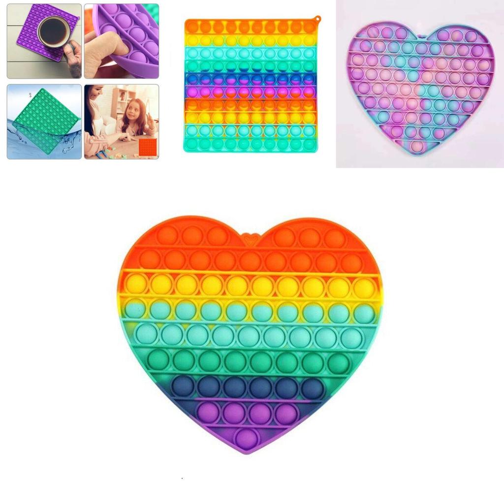 Big Pop It Fidget Toy Bunte Seifenblasen Sensorisches Quetschspielzeug Stressabbau für Kinder