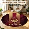 Round Rug Custom NameAS Roma Pattern Non Slip Carpet Home Floor Decor