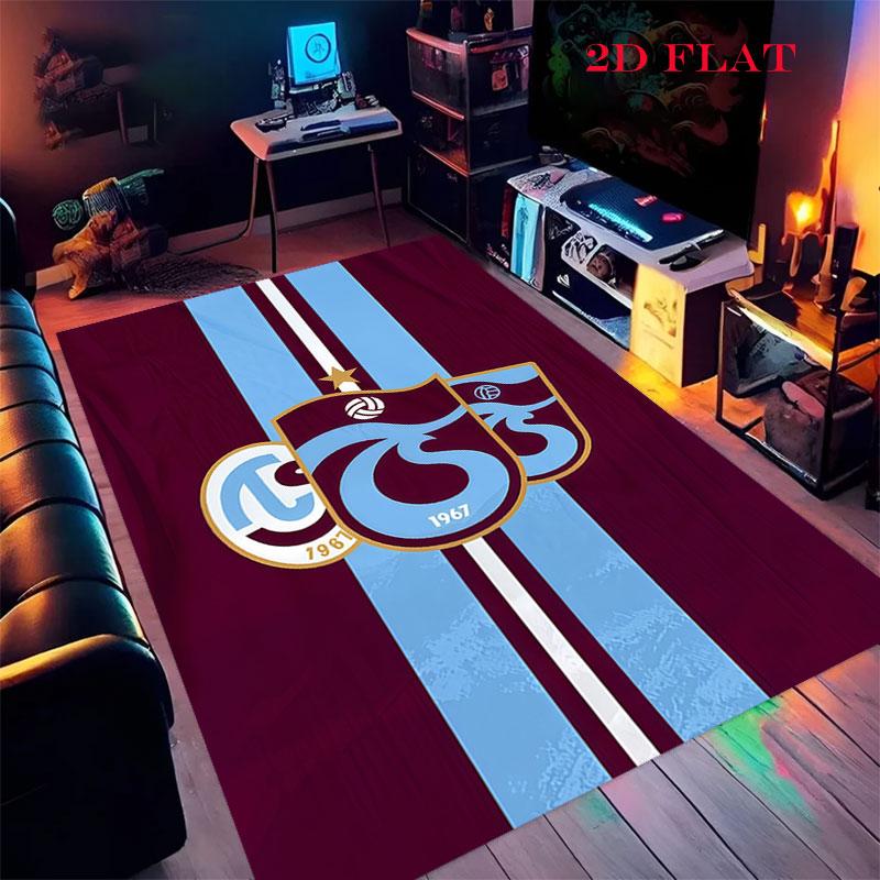Tappeto con logo Trabzonspor per Soggiorno, Camera da Letto, Decorazione Divano Casa, Tappetino Antiscivolo per Giochi Bambini