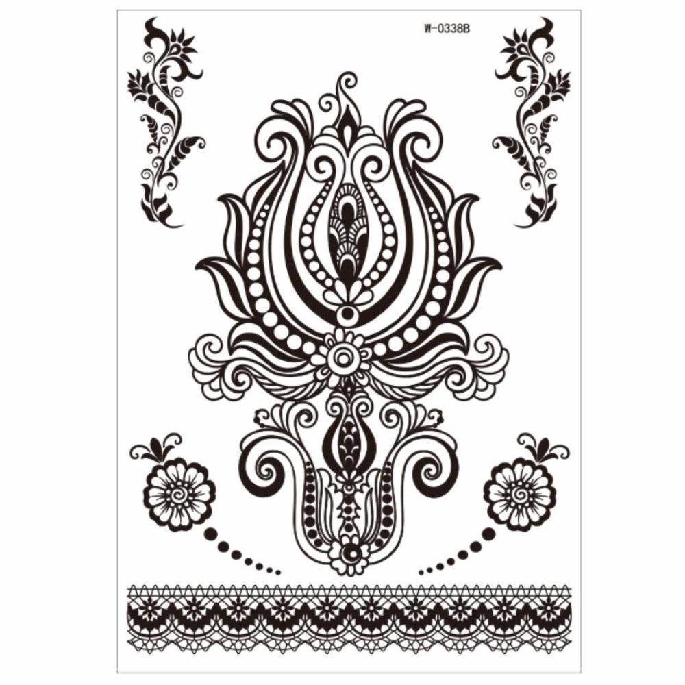 Lace Fake Tattoo Henna Tattoo Stickers Black Mehndi Stickers Body Art Sticker Finger Hand