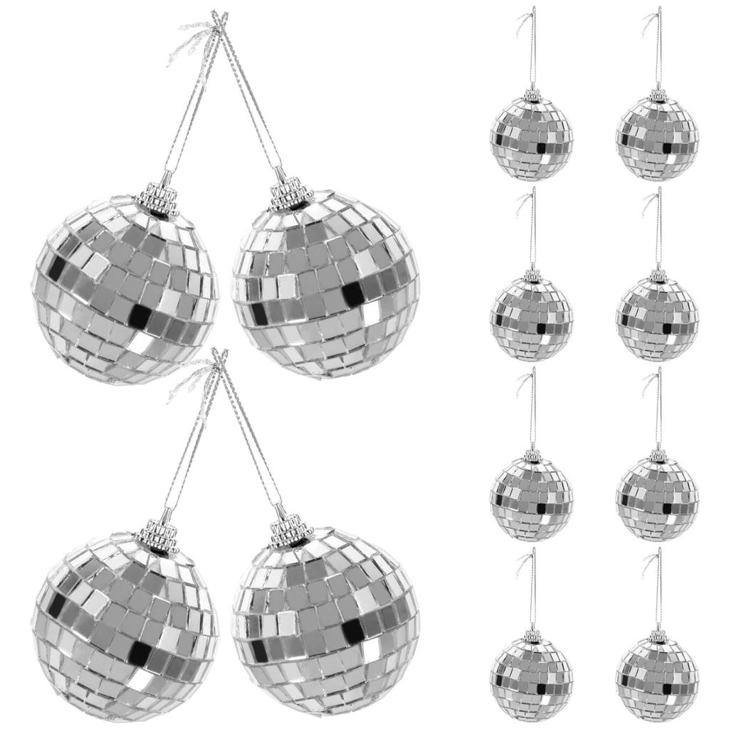 Frcolor Mirror Reflective 5cm Christmas Christmas Tree Party Music Dance and Music Store Hanging [12-Piece] Balls, Balls, Diameter, Decorations,