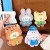 Cute Cartoon Small Animal Plush Keychain Kawaii Fox Rabbit Stuffed Doll Pendant Backpack Decoration Pendant Accessories Gift