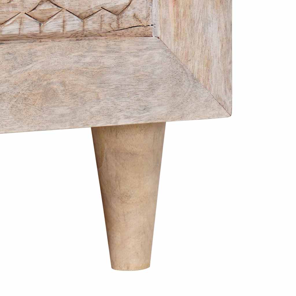 Coffee Table Bleached White 80 x 54 x 40 cm Solid Mango Wood