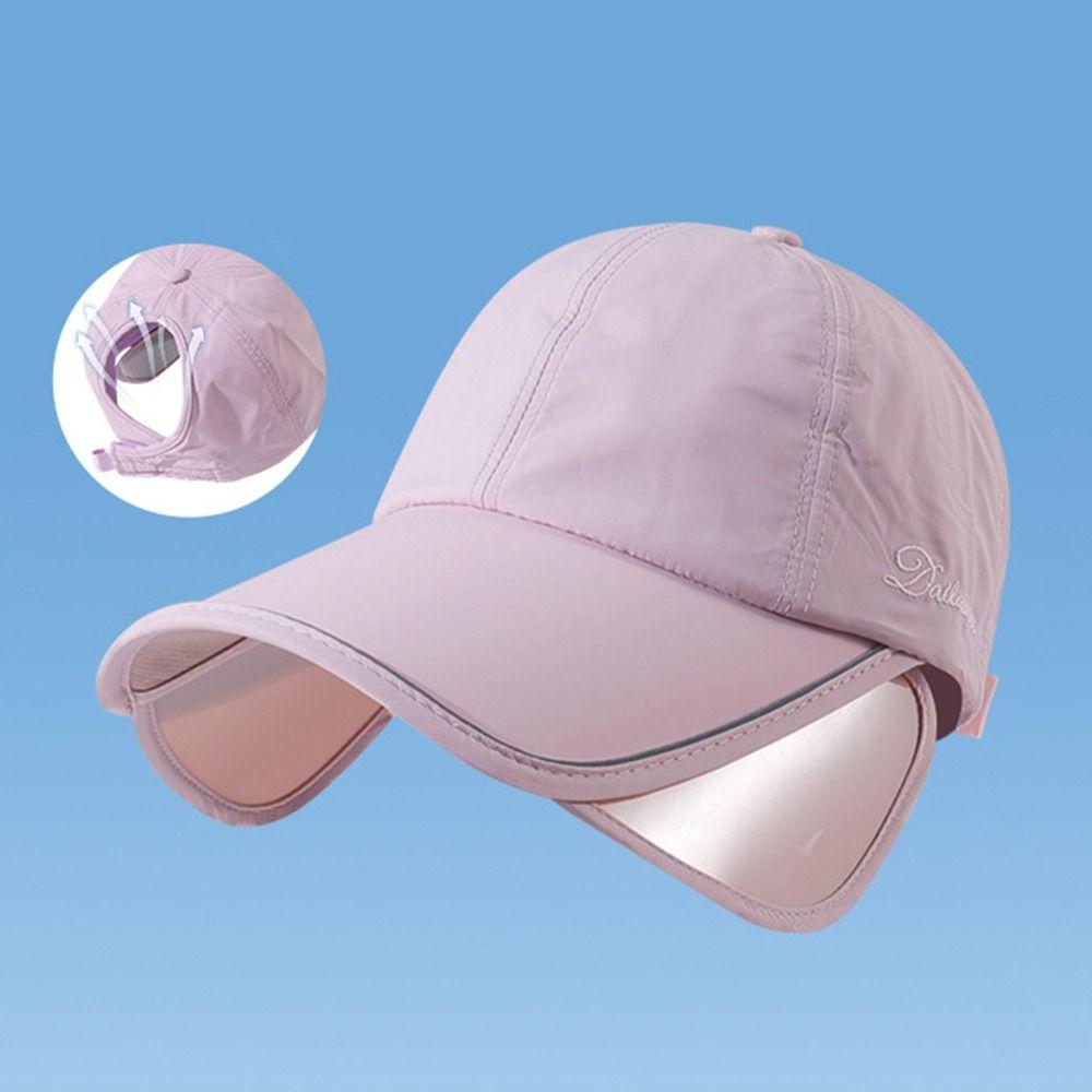 Wide Brim Retractable Sun Hat Quick Dry Sports Cap Casual Sunscreen Baseball Hat  Women/Men