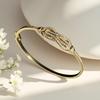 European & American Fashion Zirconia Four-Leaf Clover Bracelet: Sparkly Flower Design Wristband for Women
