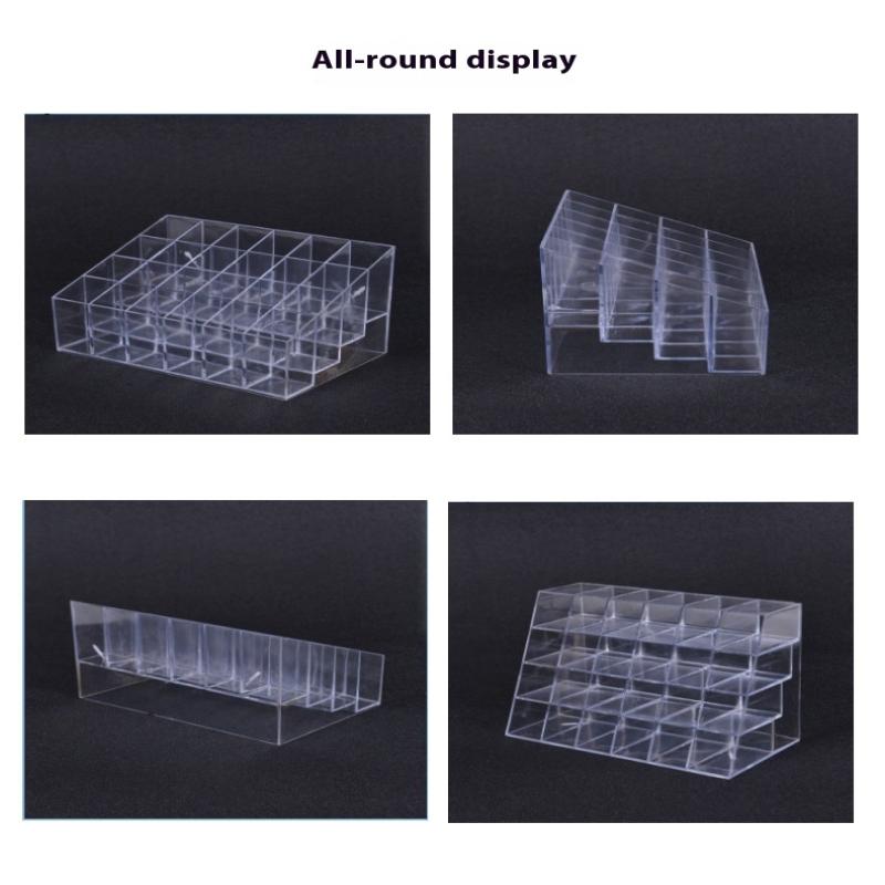 1Pcs 24Grids Clear Acrylic Lipstick Box Makeup Organizer Storage Box Make Up Brush Organizer Display Holder Cosmetic