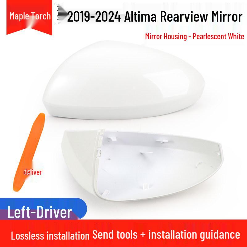 Compatible Rearview Mirror Cover with Camera, Frame & Turn Signal for 2019-2024 Nissan Altima