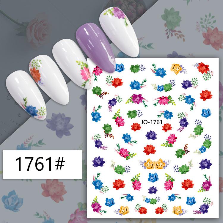3D Colorful Flower Nail Art Stickers - Sunflower & Rose Self-Adhesive Decals