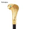 Goldener Luxus Kobra Schlangengriff Mode Gehstock für Party Dekoration Gehstock Eleganter Krummstab Knauf Gehstock 94cm