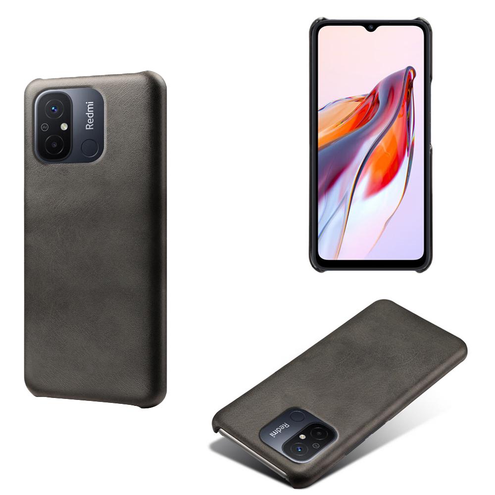 For Xiaomi Redmi 12C 4G Calf Texture Phone Case Leather Coated PC Shockproof Cover
