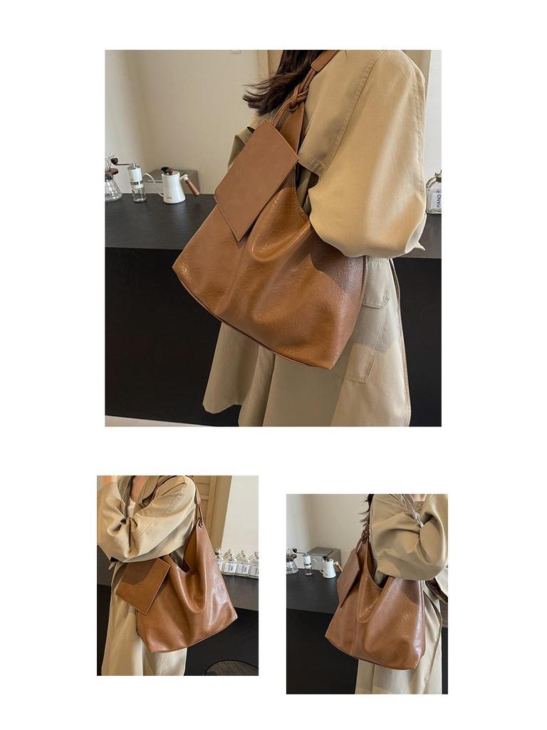 2024 Retro High-End Women's Tote: Fashionable, Simple, Large Capacity Shoulder Bag for Work and Commute