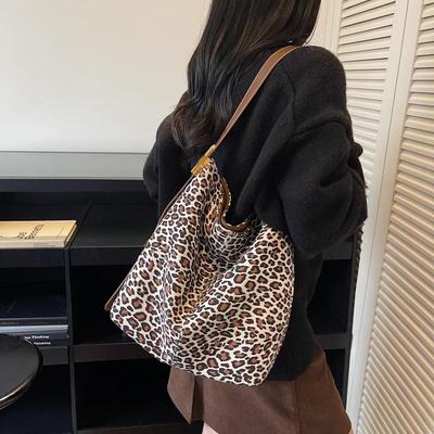 Women's Retro Leopard Print Handbag - Large Capacity Fashionable Autumn/Winter Tote & Casual Shoulder Bag
