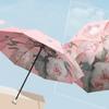 Floral Print Double-layered Sun Umbrella Foldable Dual-purpose Sunshade  Summer Outings