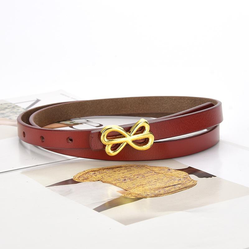 A Slim Waist Strap, Genuine Leather Belt for Women, A Dress with A Cinched Waist, Versatile Jeans with A Trendy Bow Tie
