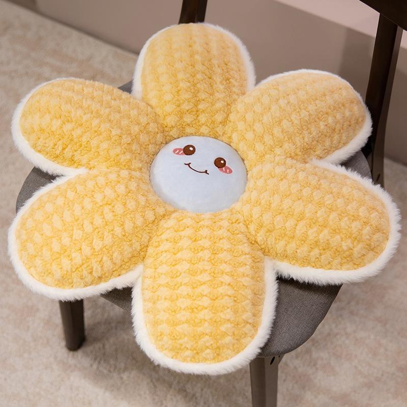Lamb Wool Flower Office Thickened Chair Cushion Cushion Tatami Bedroom Petal Butt Cushion Seat Cushion