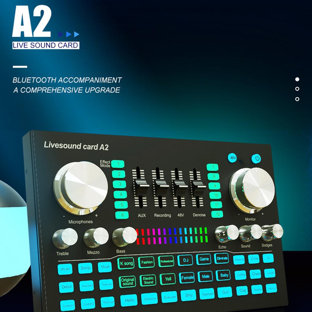 Professional Adjust Stereo Sound Card Board Audio Mixing Console for 500+APP Android Win10,Win7