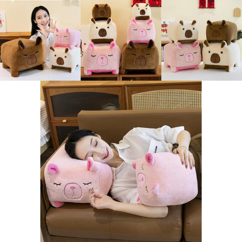 Soft Adorable Capybara Plush Toy In Brown Pink Beige Perfect For Cuddling
